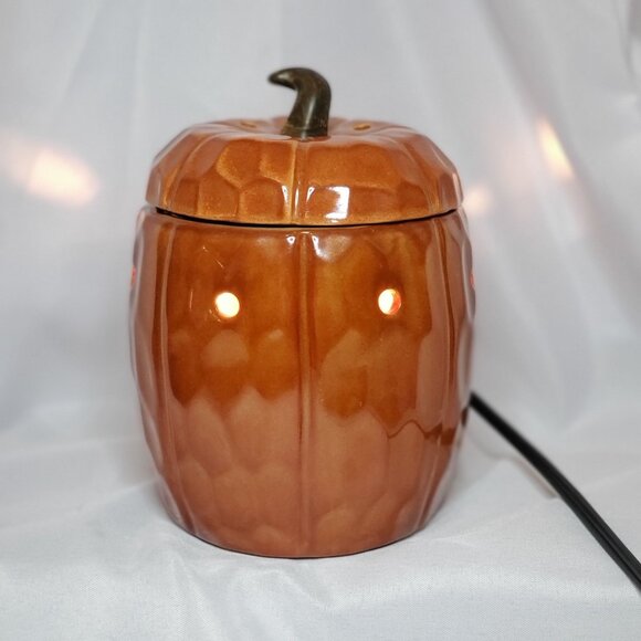 Scentsy Pumpkin Electric Wax Warmer Ceramic Autumn Fall Home Decor Retired - Picture 10 of 13